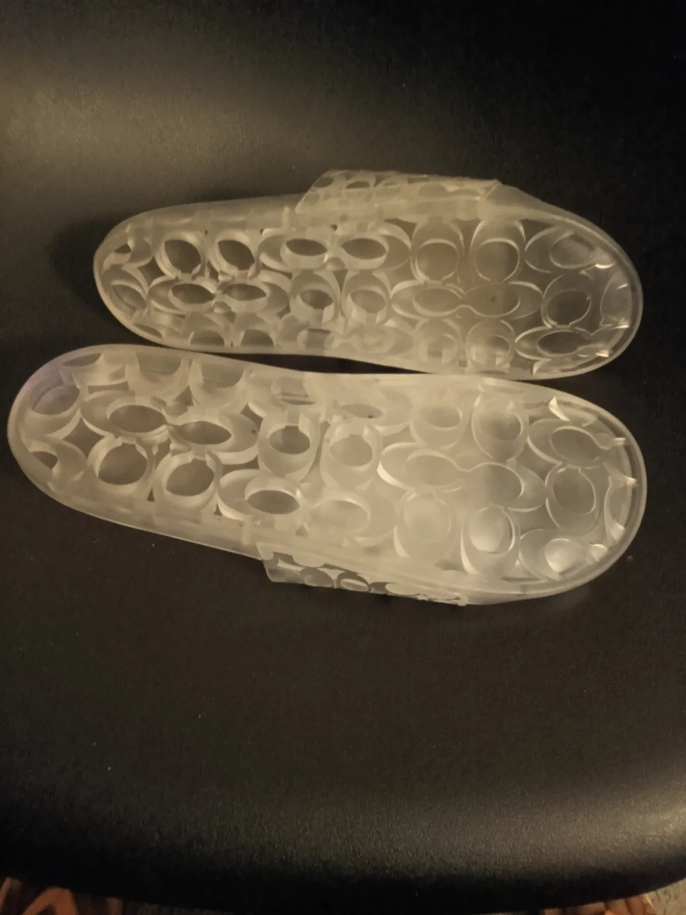 Clear Holographic Logo-Print Kids Slide Sandals - Picture 3 of 3